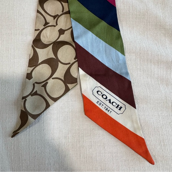 Coach Y2K Vintage Silk Twilly Scarf Set of 2 - Picture 5 of 8